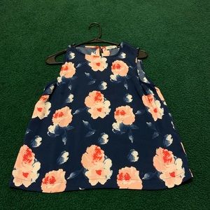 Floral Design Sleeveless Shirt From Dalia